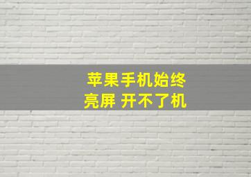 苹果手机始终亮屏 开不了机